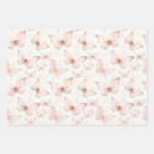 roze vlinders verjaardag inpakpapier vel (Voorkant 3)