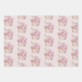  roze vlinders verjaardag inpakpapier vel (Voorkant 3)