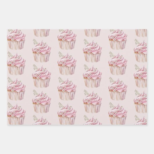  roze vlinders verjaardag inpakpapier vel (Voorkant 3)