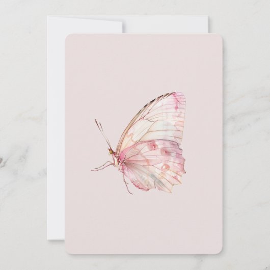  roze vlinders verjaardag kaart (Achterkant)