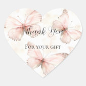  Roze Vlinders Vrijgezellenfeest Dank u Hart Sticker (Voorkant)