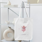 Roze Vlinders Whimsical Fairy Naam Tote Bag