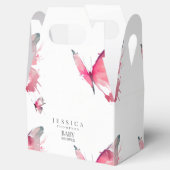 Roze Vlinders Wit Baby shower Bedankdoosjes (Geopend)