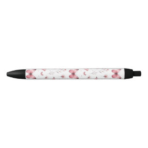 Roze Vlinders Zwarte Inkt Pen