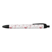Roze Vlinders Zwarte Inkt Pen (Bovenkant)