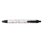 Roze Vlinders Zwarte Inkt Pen (Achterkant)