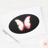 Roze vlinderstickers ovale sticker (Envelop)