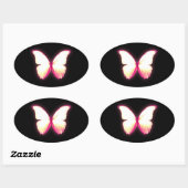 Roze vlinderstickers ovale sticker (Vel)