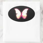 Roze vlinderstickers ovale sticker (Tas)
