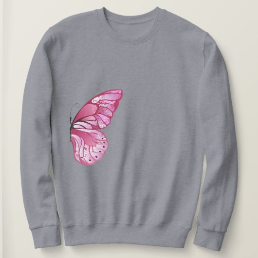 Roze vlindersweatshirt - Grace Meets Comfort Trui (Design voorkant)