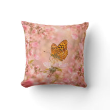 Roze Vlindertuin Bloemenkussen