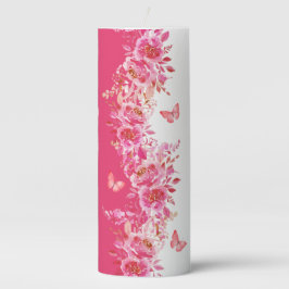 Roze Vlindertuin Bloemkaars
