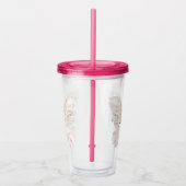 roze vlindervleugels acryl drinkbeker (Rechts)