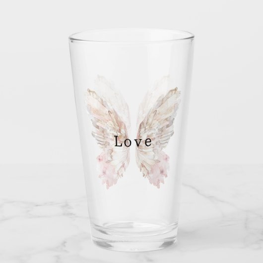 roze vlindervleugels glas (Voorkant)