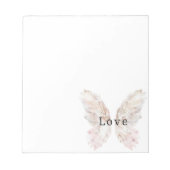  roze vlindervleugels notitieblok (Voorkant)