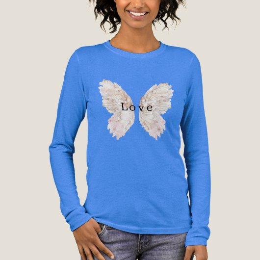 roze vlindervleugels Tri-Blend shirt (Voorkant)