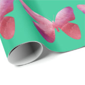 Roze vlindervrijheid cadeaupapier (Rol Hoek)