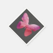 Roze vlindervrijheid servet (Hoek)