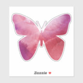 Roze vlindervrijheid sticker (Vel)