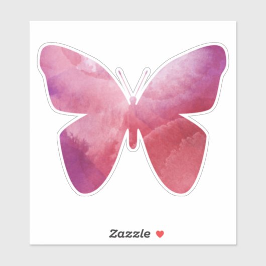 Roze vlindervrijheid sticker (Vel)