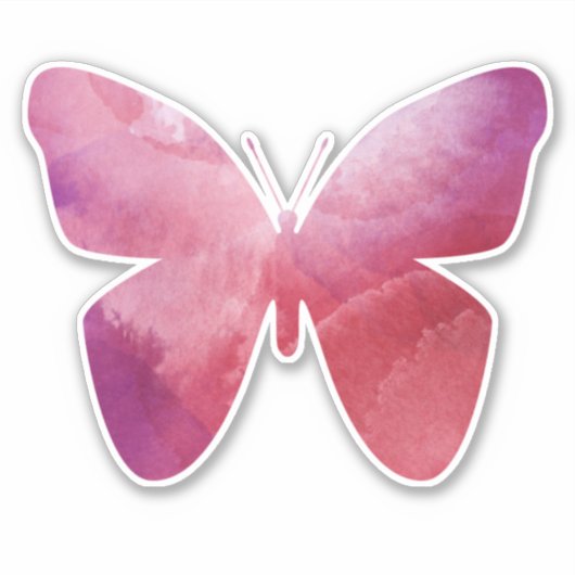 Roze vlindervrijheid sticker (Voorkant)