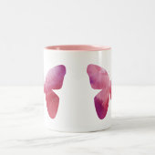 Roze vlindervrijheid tweekleurige koffiemok (Center)