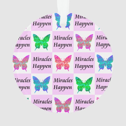 ROZE VLINDERWONDEREN GEBEUREN ONTWERP ORNAMENT (achterkant)