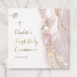 roze vloeibaar marmer Eerste Communie Bedankjes Labels