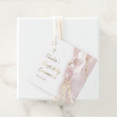 roze vloeibaar marmer Eerste Communie Bedankjes Labels (In situ)