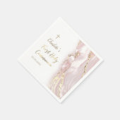 roze vloeibaar marmer Eerste Communie Servet (Hoek)