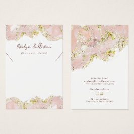 Roze vloeibaar marmer ketting display kaart