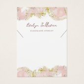 Roze vloeibaar marmer ketting display kaart (Voorkant)