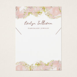 Roze vloeibaar marmer ketting display kaart