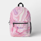 Roze Vloeibare Abstracte Ontwerp Bedrukte Rugzak (Voorkant)