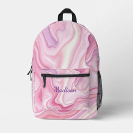 Roze Vloeibare Abstracte Ontwerp Bedrukte Rugzak