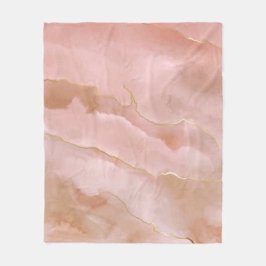 Roze vloeibare marmer textuur fleece deken (Voorkant)