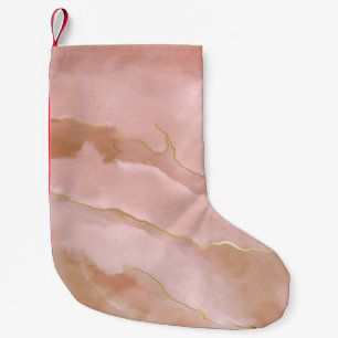 Roze vloeibare marmer textuur kleine kerstsok