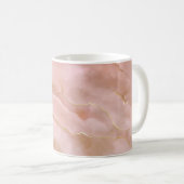 Roze vloeibare marmer textuur koffiemok (Voorkant rechts)