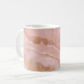 Roze vloeibare marmer textuur koffiemok (Voorkant links)