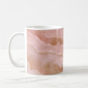 Roze vloeibare marmer textuur koffiemok