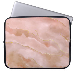 Roze vloeibare marmer textuur laptop sleeve