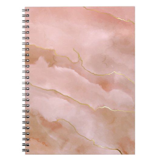 Roze vloeibare marmer textuur notitieboek (Voorkant)