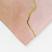 Roze Vloeibare Marmeren Gouden Textuur Fleece Deken (Hoek)