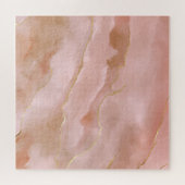 Roze Vloeibare Marmeren Gouden Textuur Legpuzzel (Horizontaal)