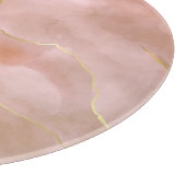 Roze Vloeibare Marmeren Gouden Textuur Snijplank (Hoek)