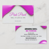 Roze vloeibare nagels afsprakenkaartje (Voorkant / Achterkant)