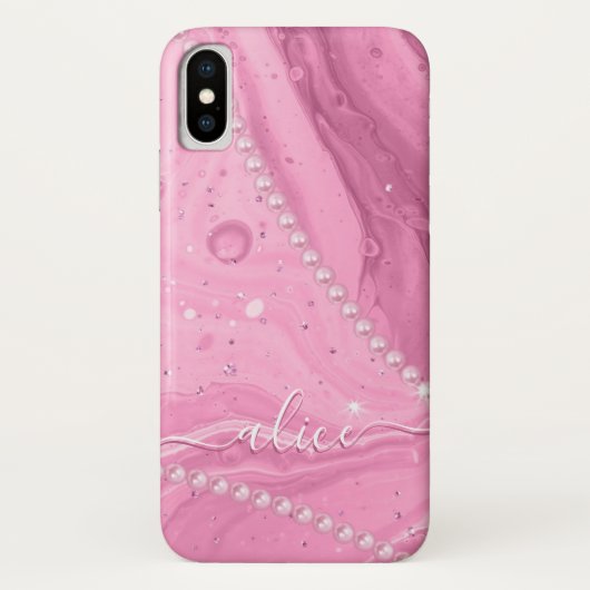 Roze vloeistof met peren Case-Mate iPhone case (Achterkant)