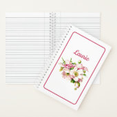 Roze Vloer Bouquet Name Notitieboek (Binnen)