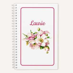 Roze  Vloer Bouquet Name Notitieboek