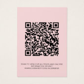 Roze voedingsallergie Calorie-informatie QR-code-K Visitekaartje (Achterkant)
